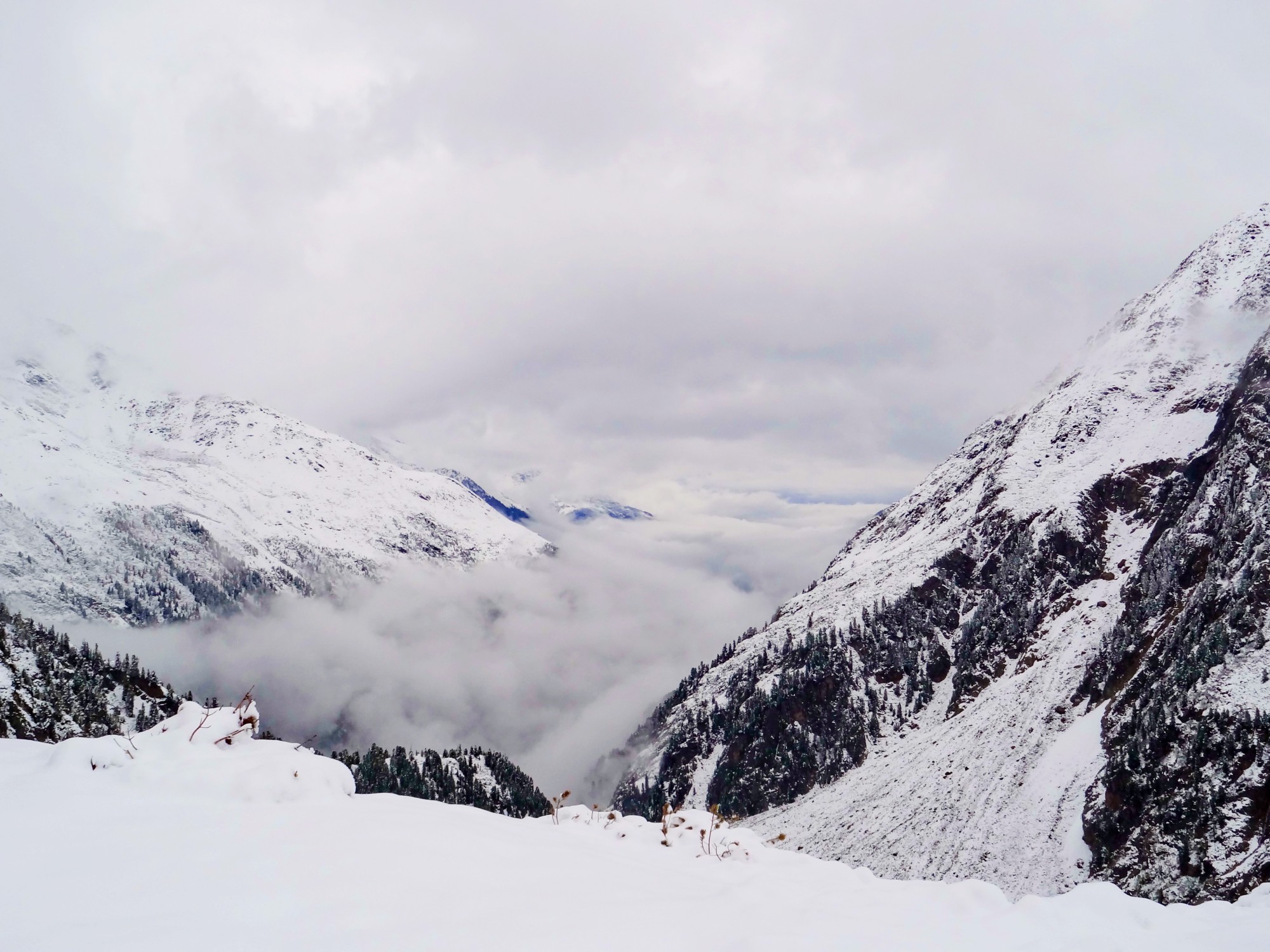 Valley in snow