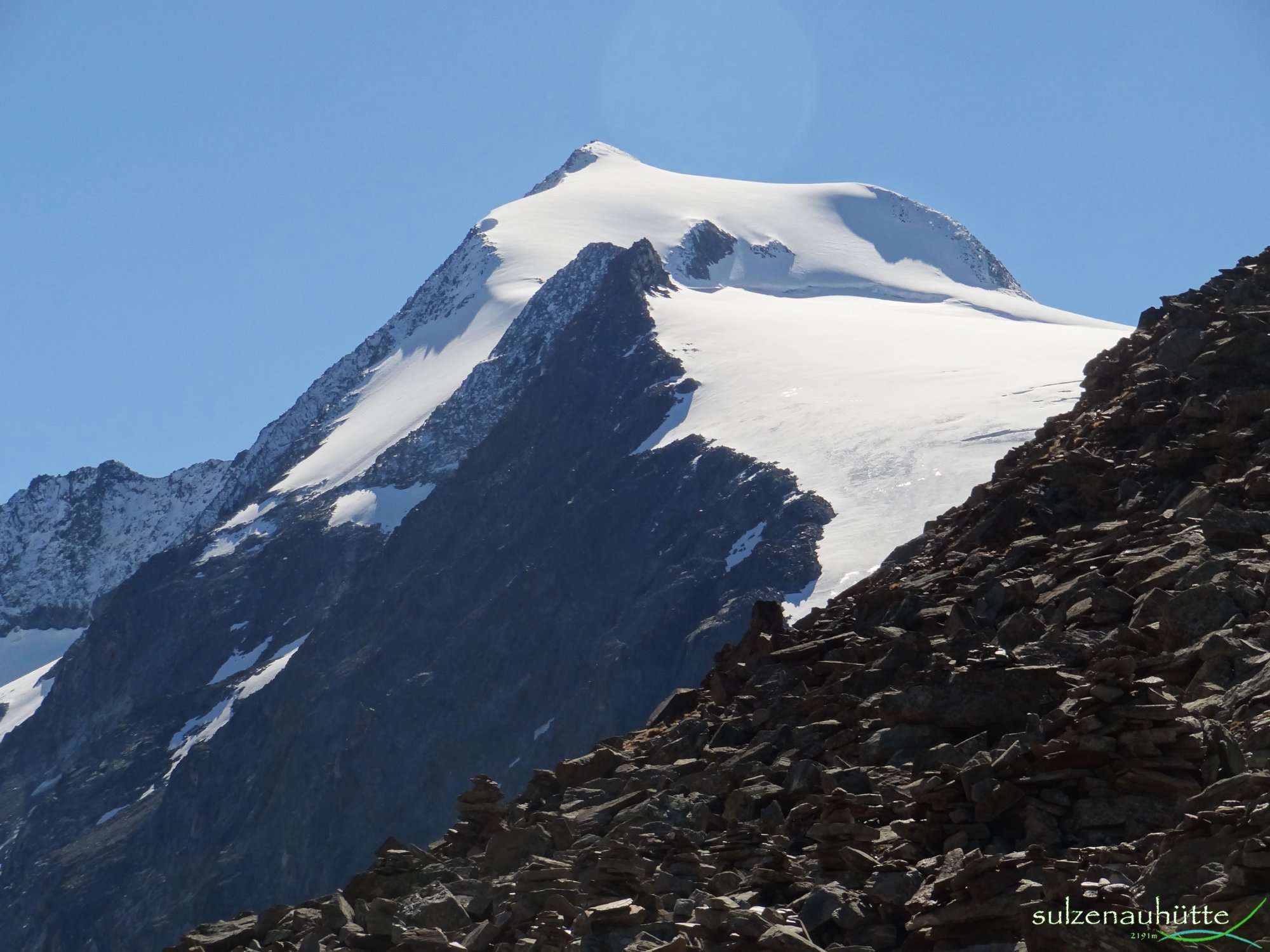 Peiljoch Blick auf Wilder Pfaff - Stubaier Höhenweg