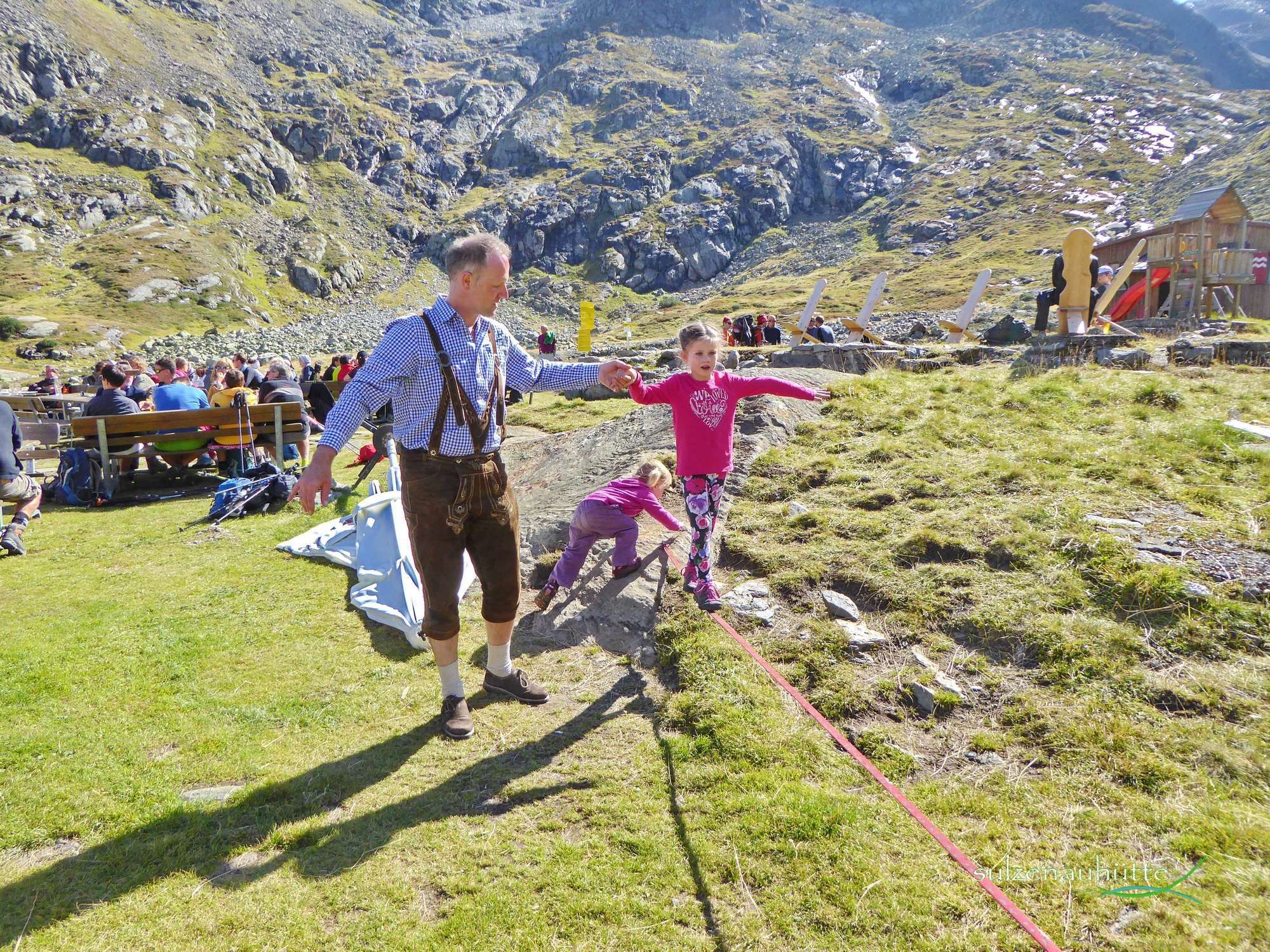 Slackline der Sulzenauhütte